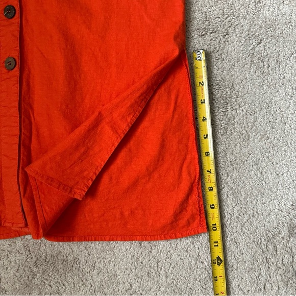Women’s Orange Button Up Dress Size Petite 8 - Picture 7 of 8